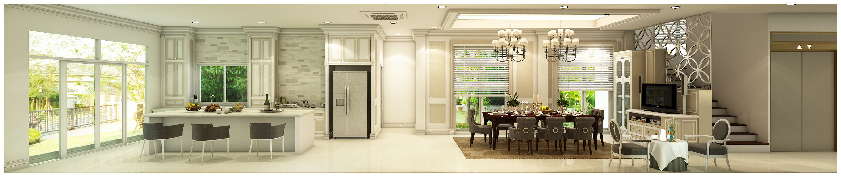 Interior decoration of the first floor of a large house 3D model_5