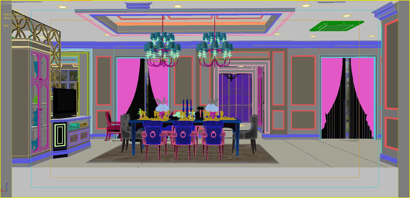 Interior decoration of the first floor of a large house 3D model_17