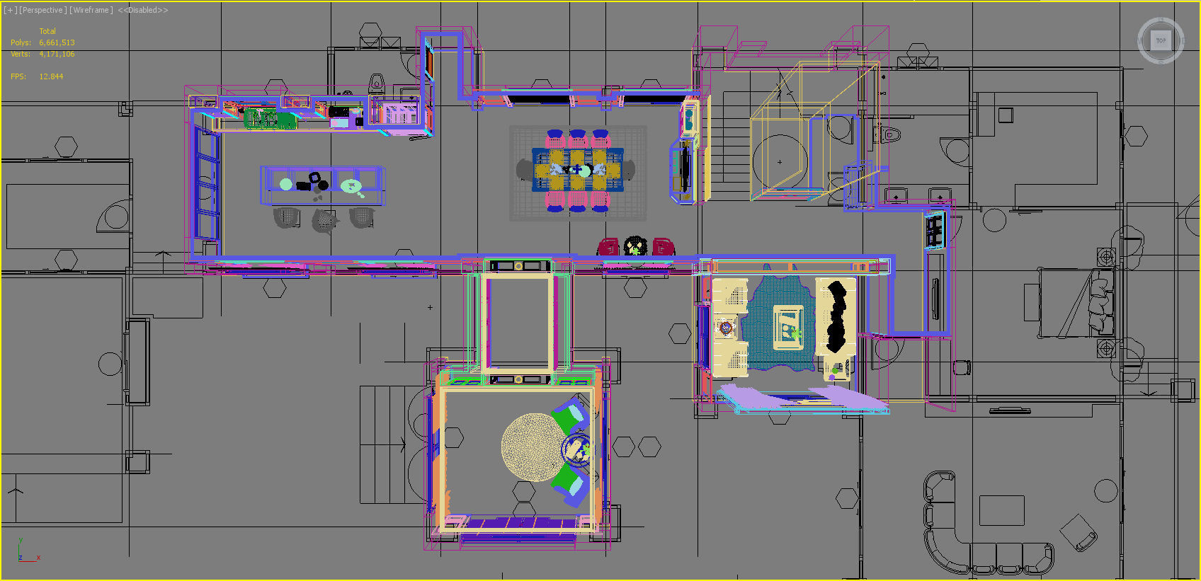 Interior decoration of the first floor of a large house 3D model_21
