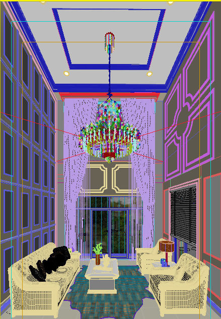 Interior decoration of the first floor of a large house 3D model_11