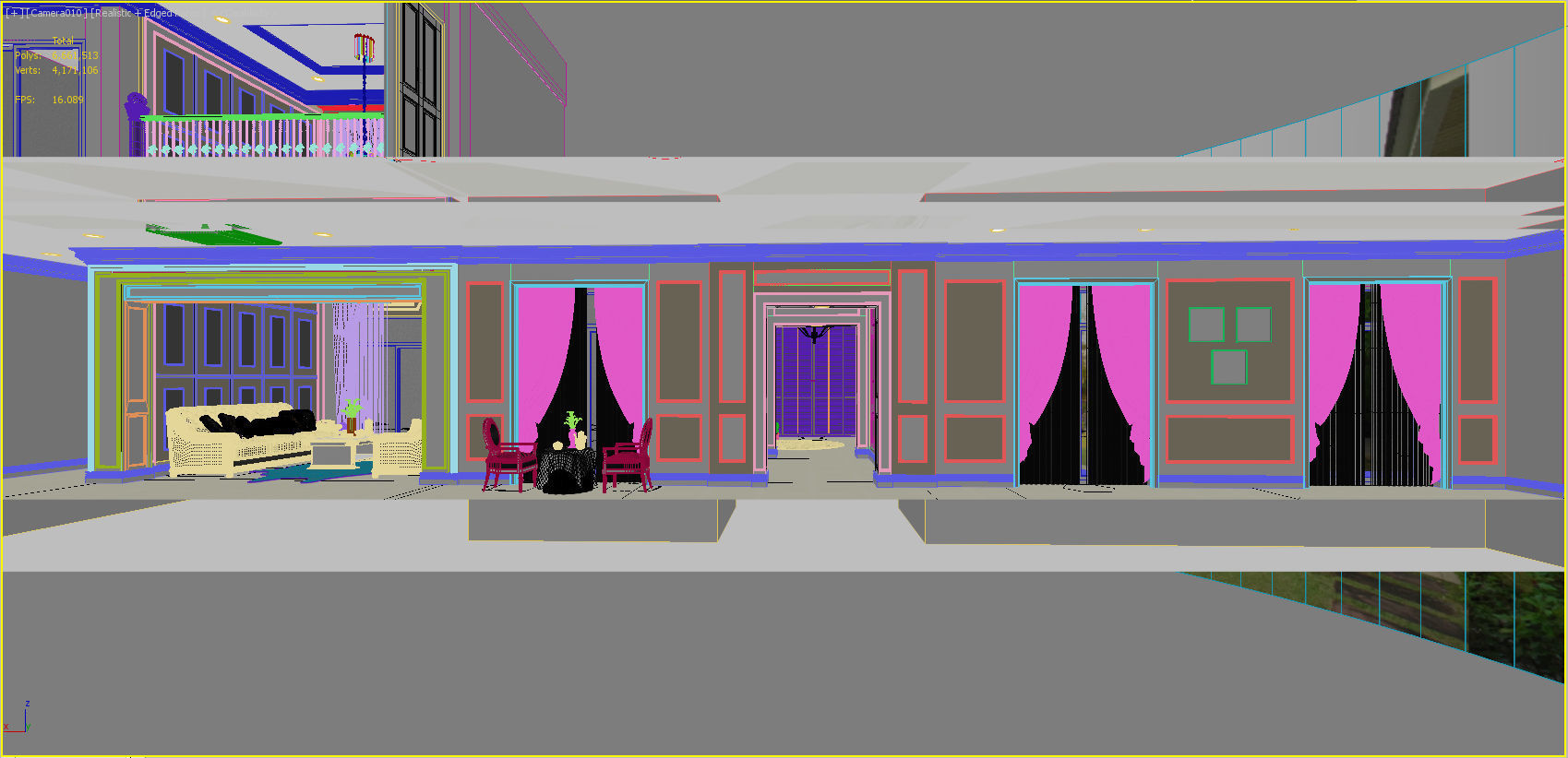 Interior decoration of the first floor of a large house 3D model_19