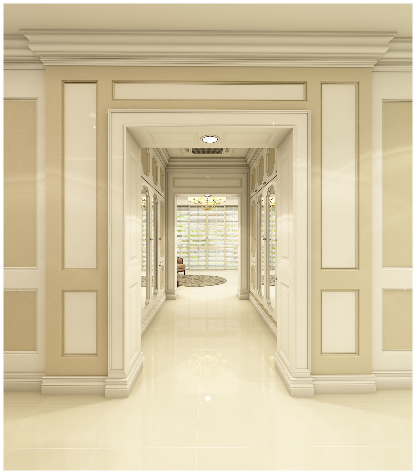 Interior decoration of the first floor of a large house 3D model_4