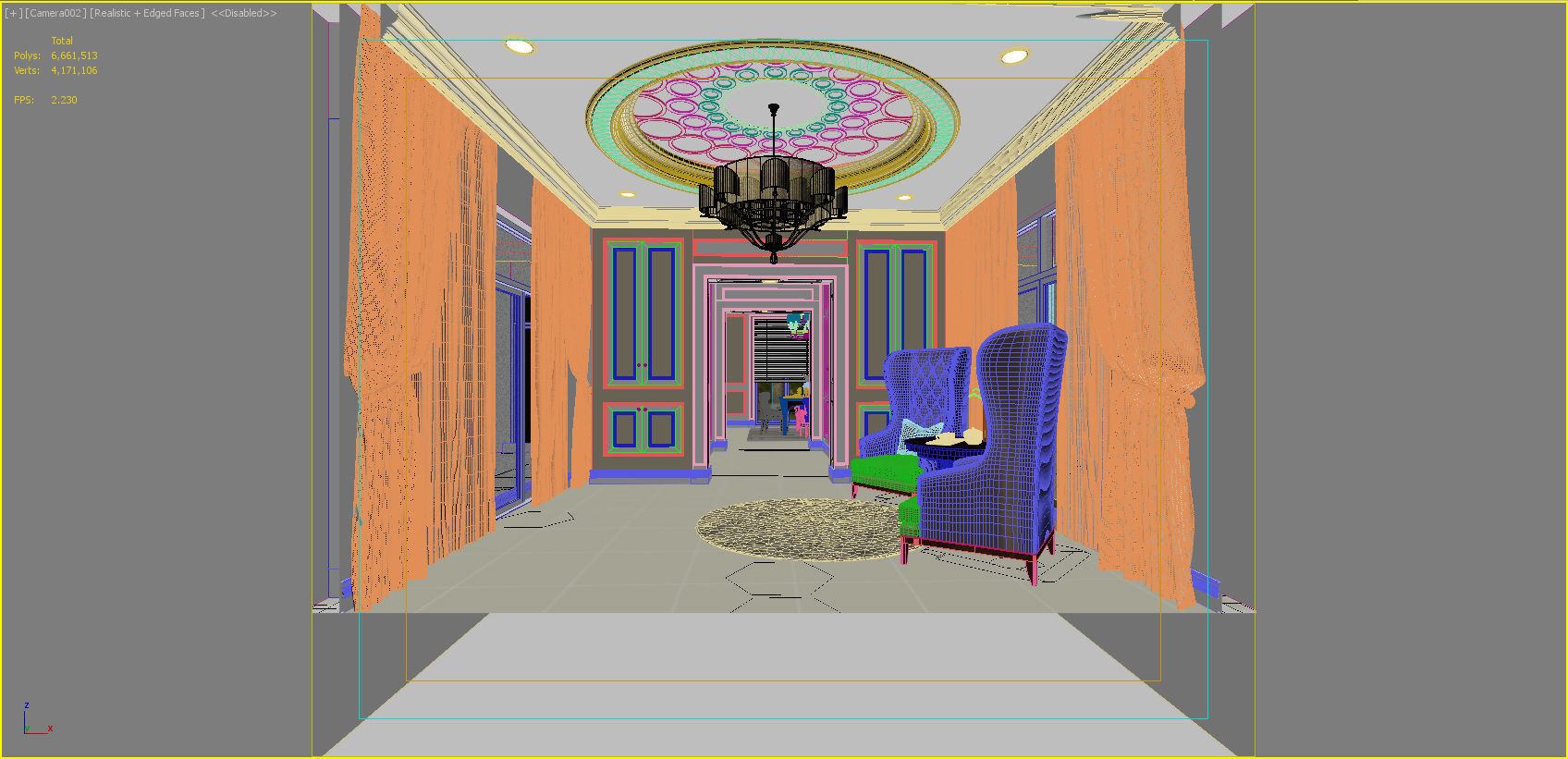 Interior decoration of the first floor of a large house 3D model_13