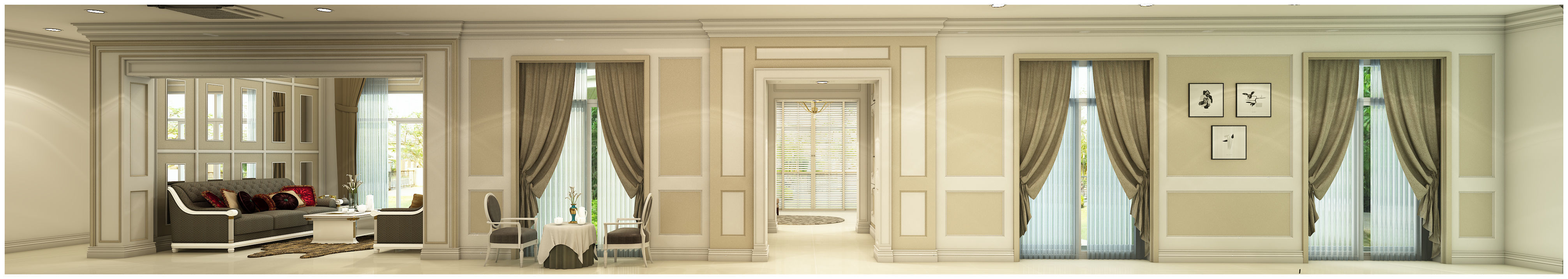 Interior decoration of the first floor of a large house 3D model_9