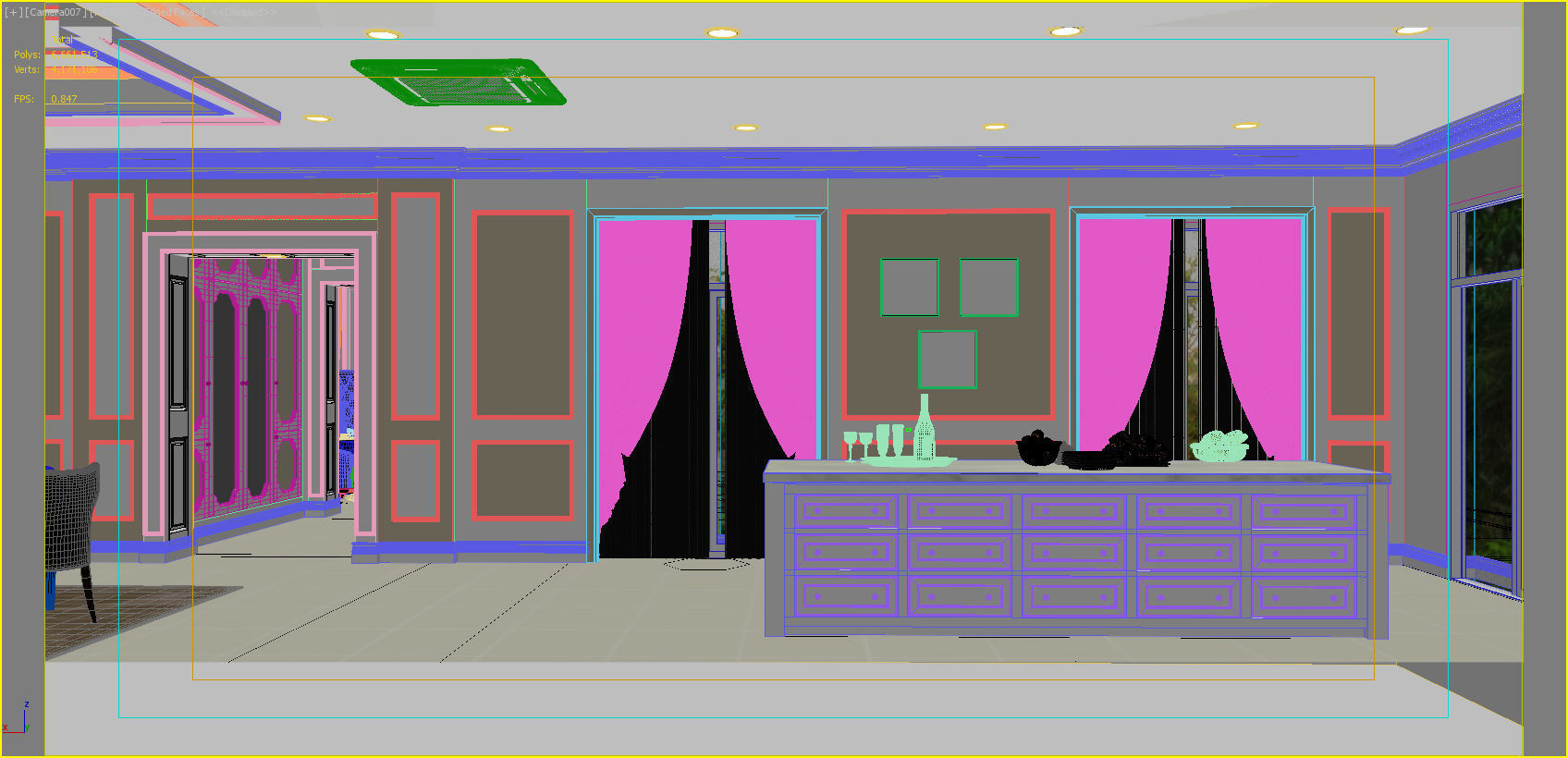 Interior decoration of the first floor of a large house 3D model_18