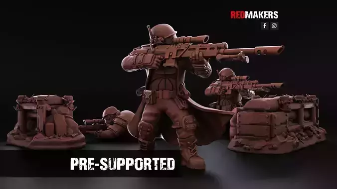 Steel Guard - Snipers of the Imperial Force 3D print model