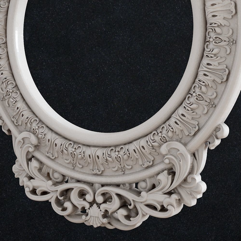 Carved Picture Lions Frame Frame baroque Mirror Picture frame 3 3D print model_2