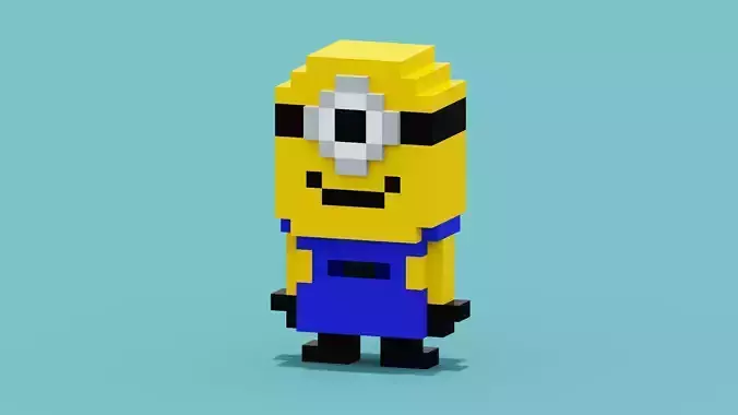 Voxel Minion Low-poly 3D model