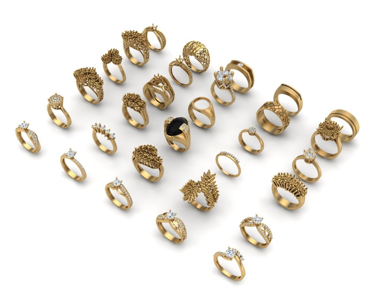 Pack jewelry ring  3D print model_123