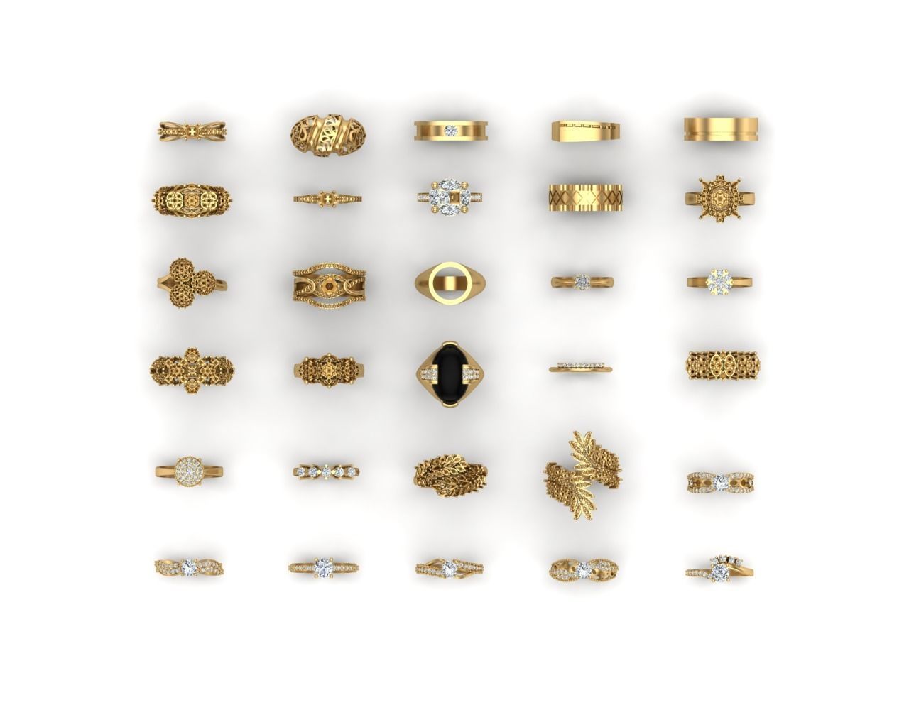 Pack jewelry ring  3D print model_124