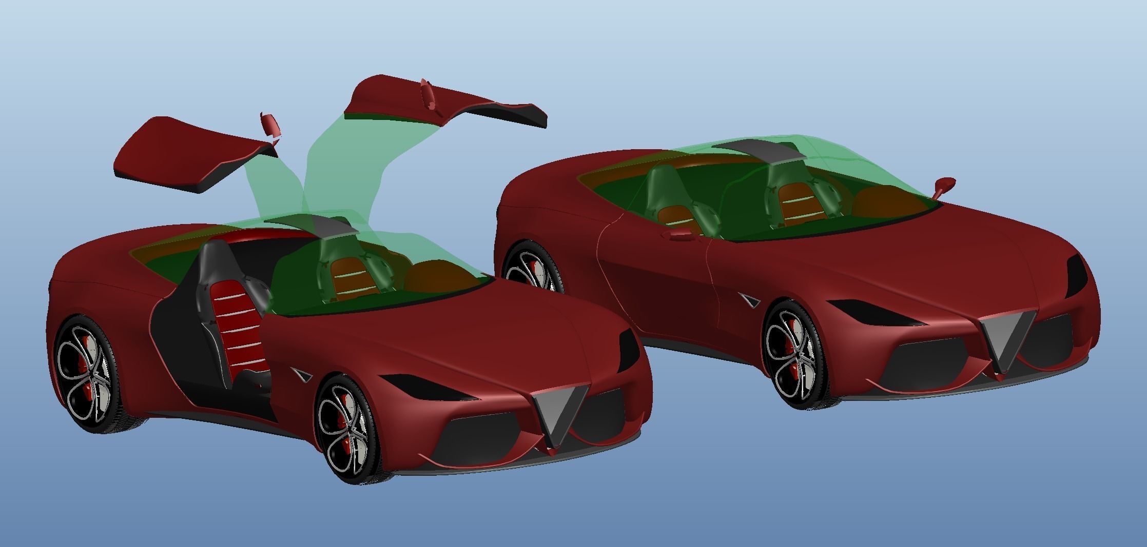 Alfa and Romeo sports cars 3D model_2