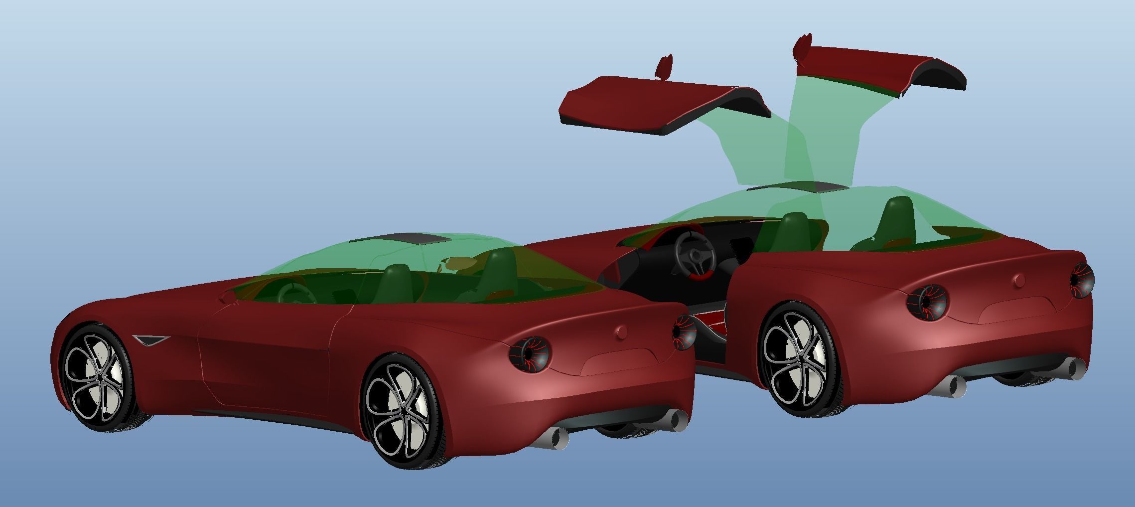 Alfa and Romeo sports cars 3D model_3