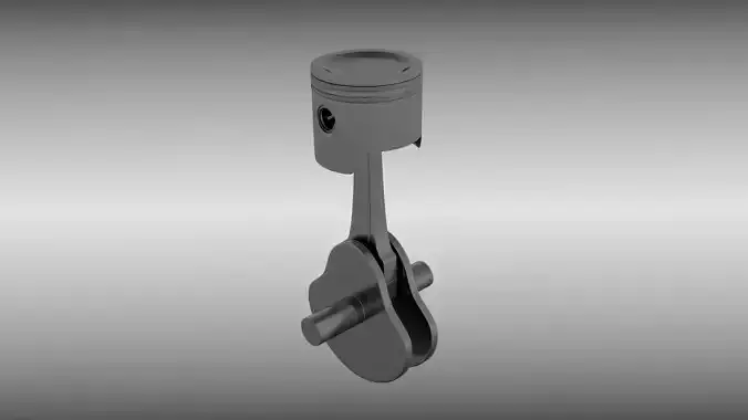 Piston and crankshaft assembly 3D model