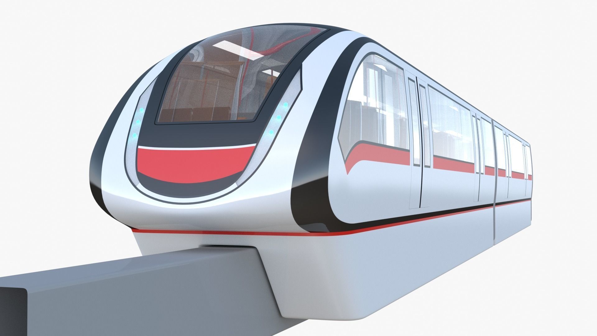Monorail train concept 3D model_11