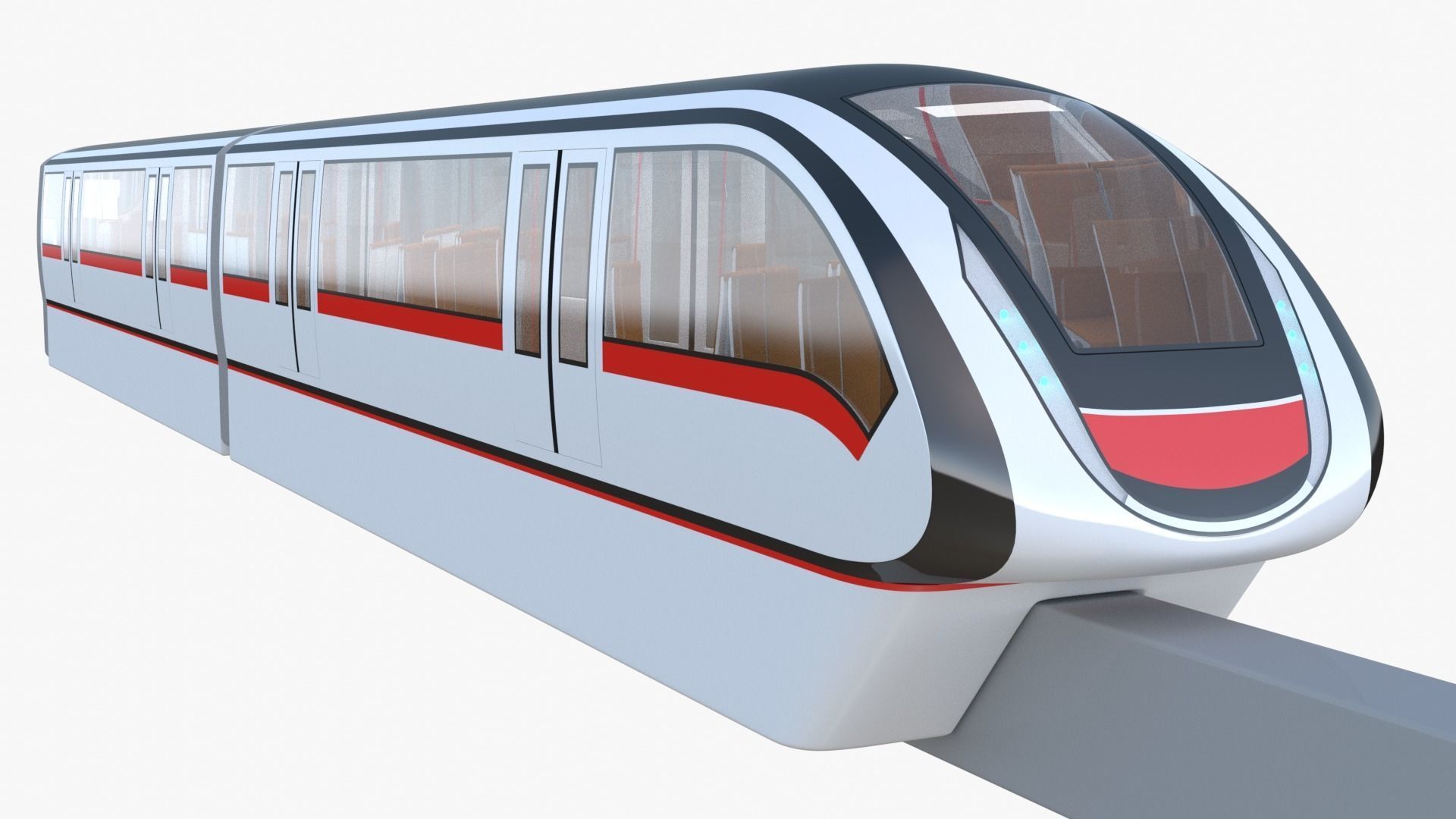 Monorail train concept 3D model_2