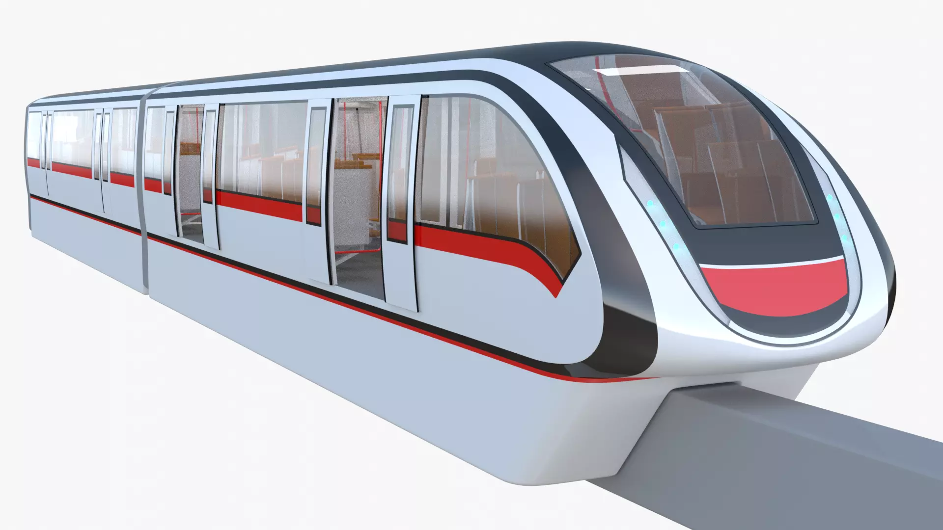 Monorail train concept 3D model_1