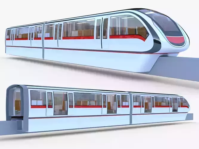 Monorail train concept 3D model