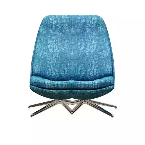 Double armchair crocodile skin and metal