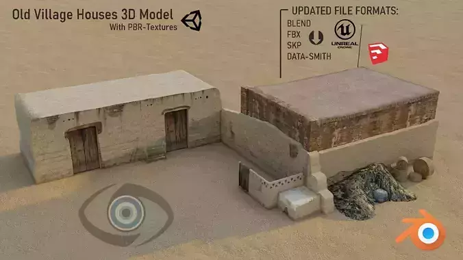 Old Village Houses 3D Model