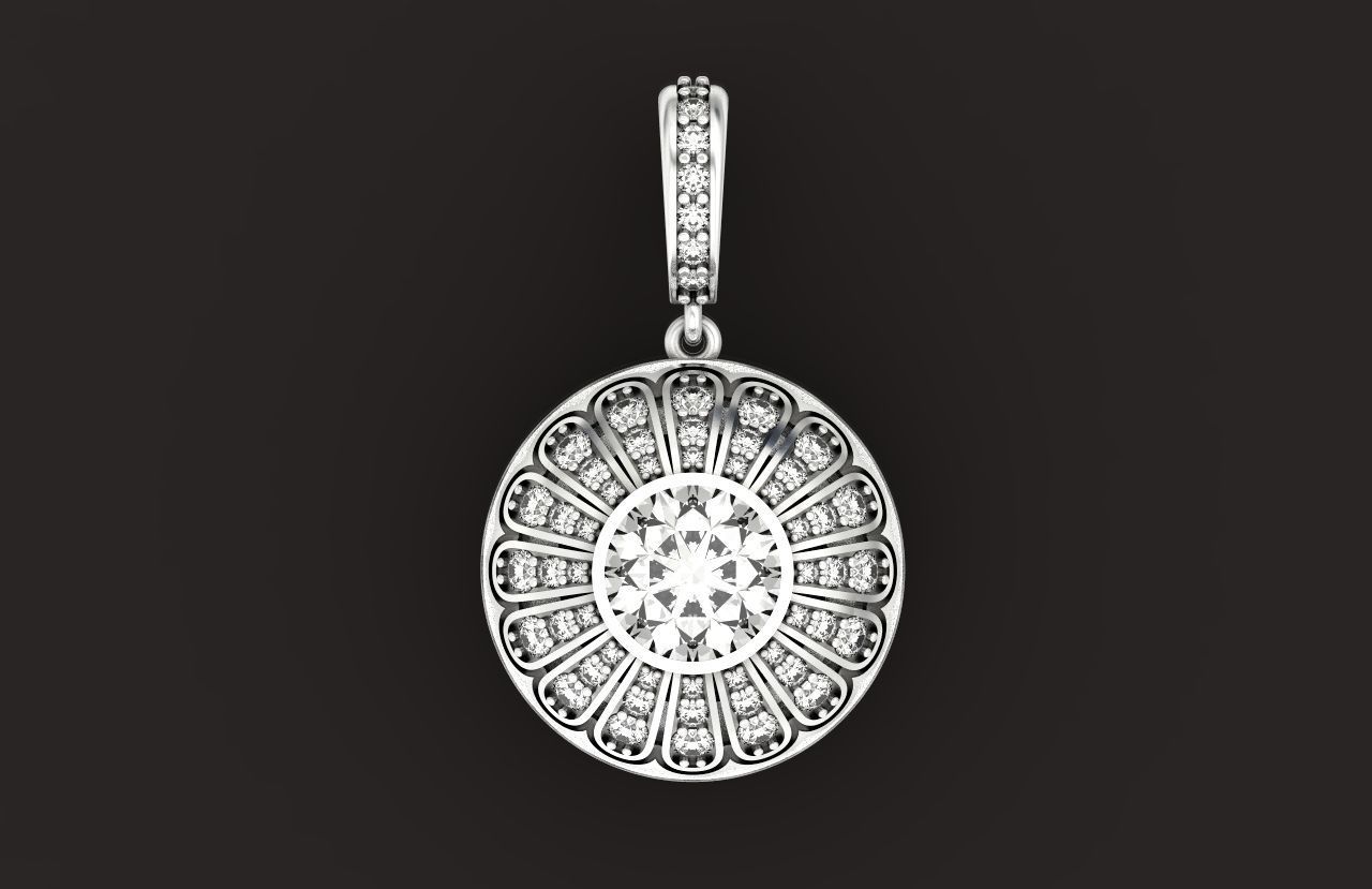 pendant with enamel and round stones 518 3D print model_28