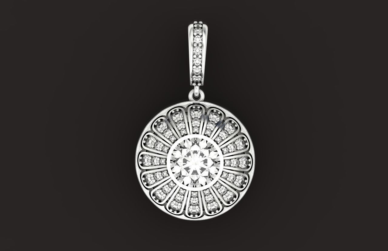 pendant with enamel and round stones 518 3D print model_27