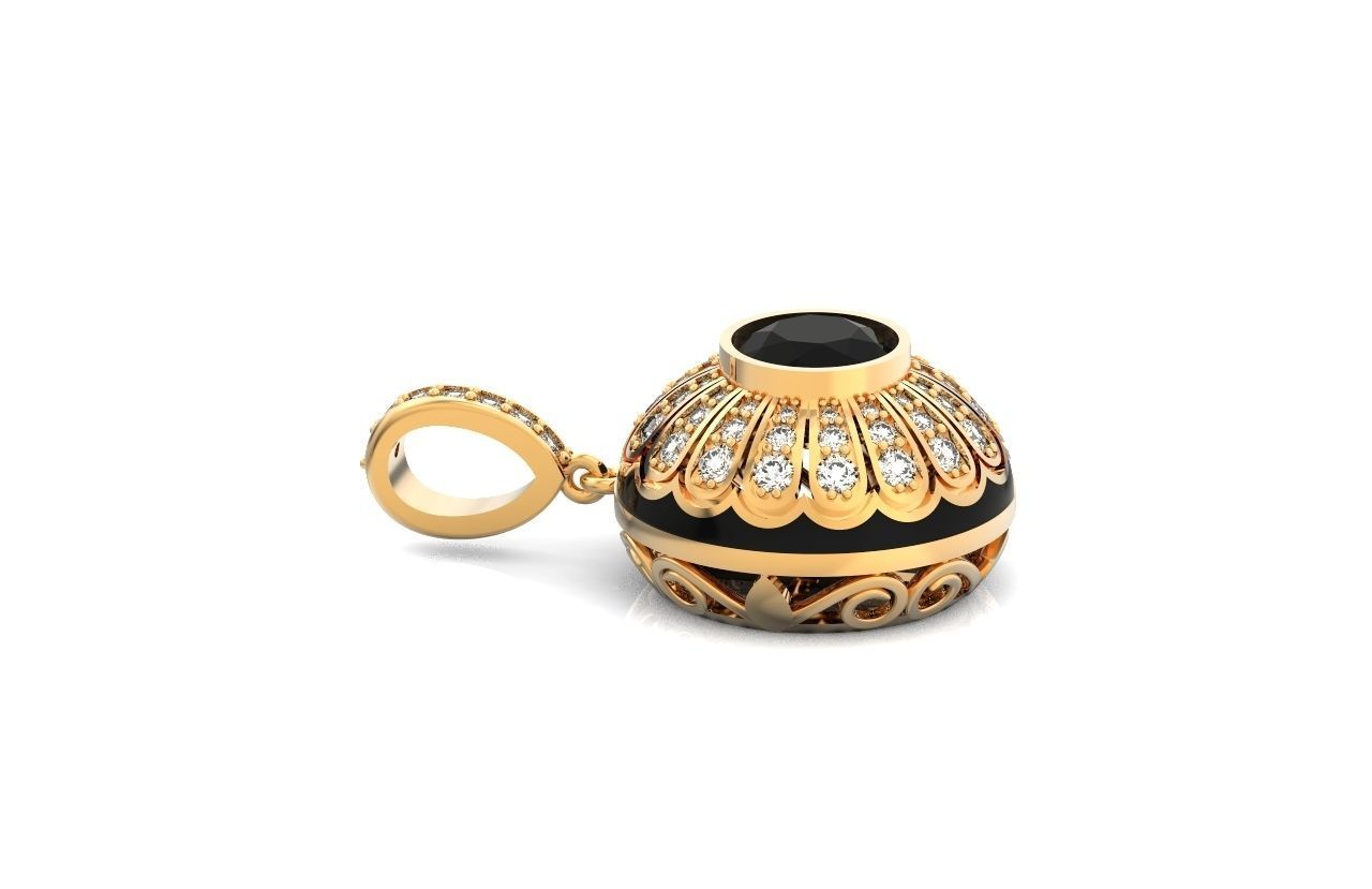 pendant with enamel and round stones 518 3D print model_11