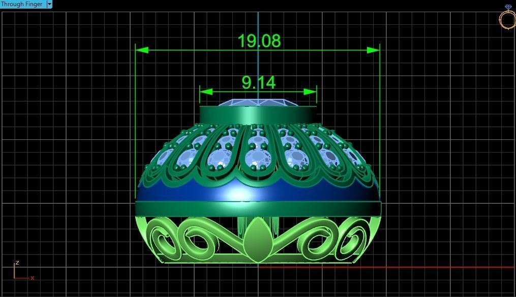 pendant with enamel and round stones 518 3D print model_34