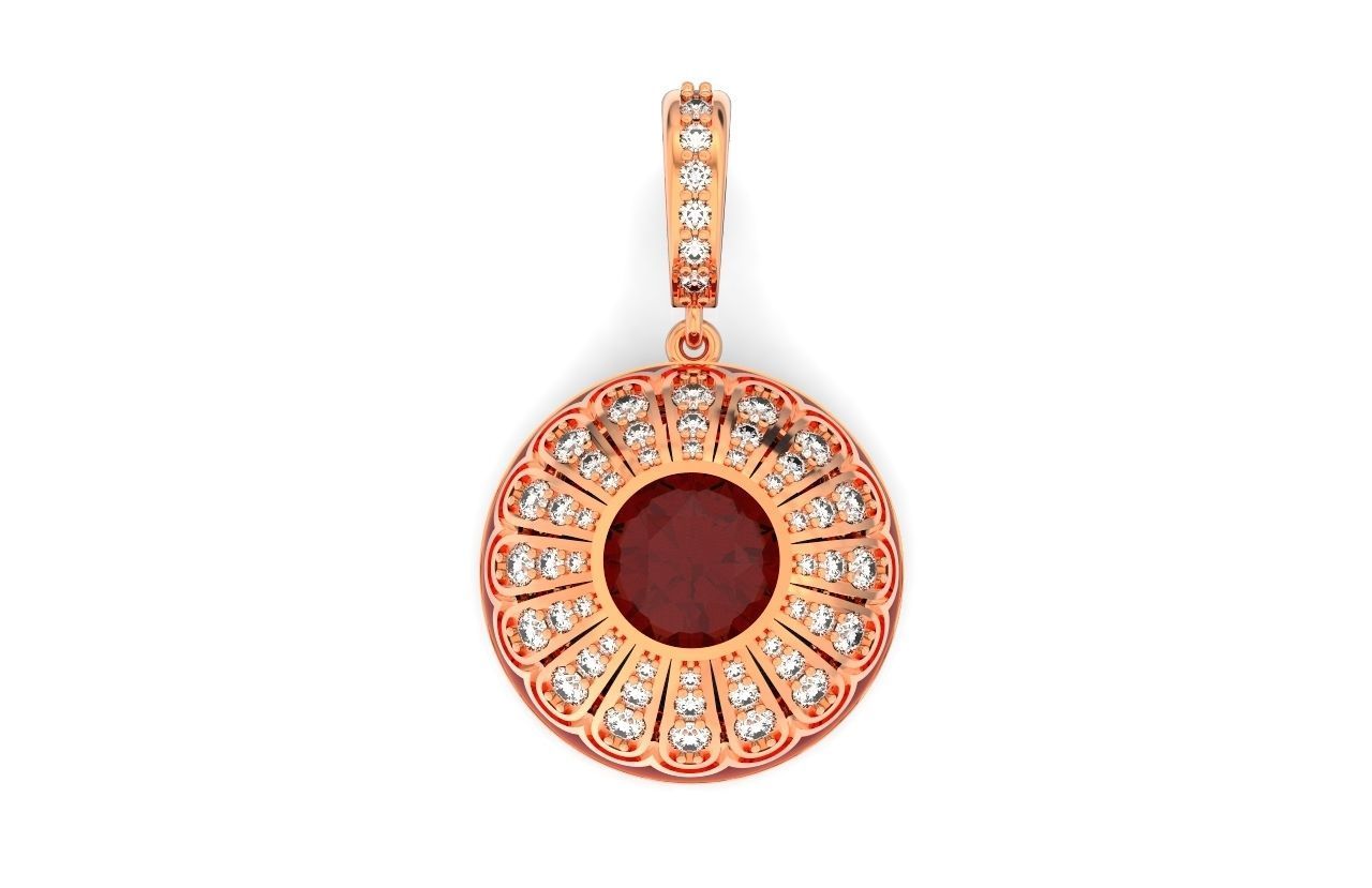 pendant with enamel and round stones 518 3D print model_23