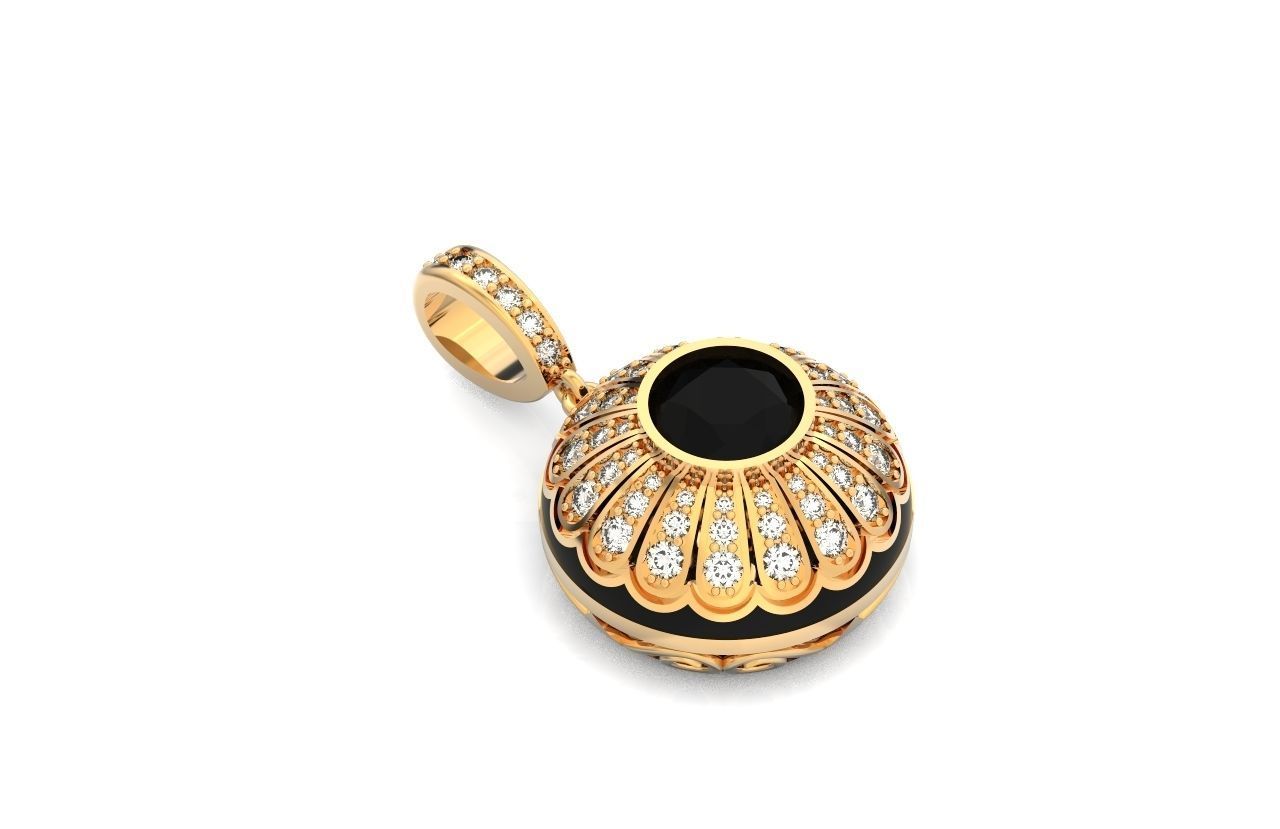 pendant with enamel and round stones 518 3D print model_10