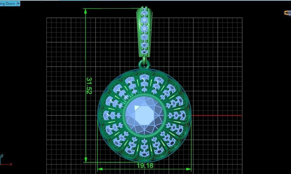 pendant with enamel and round stones 518 3D print model_32
