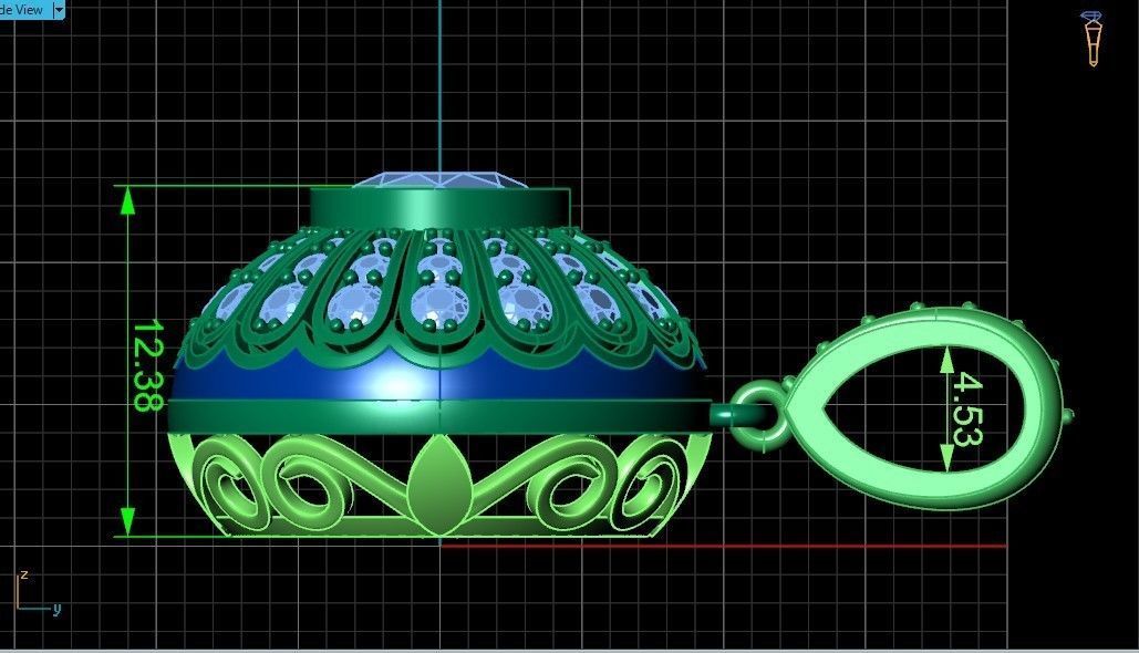 pendant with enamel and round stones 518 3D print model_33