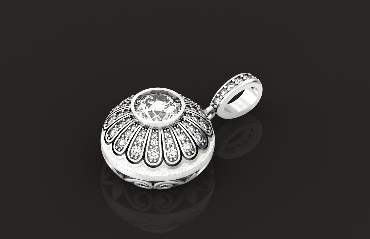 pendant with enamel and round stones 518 3D print model_30
