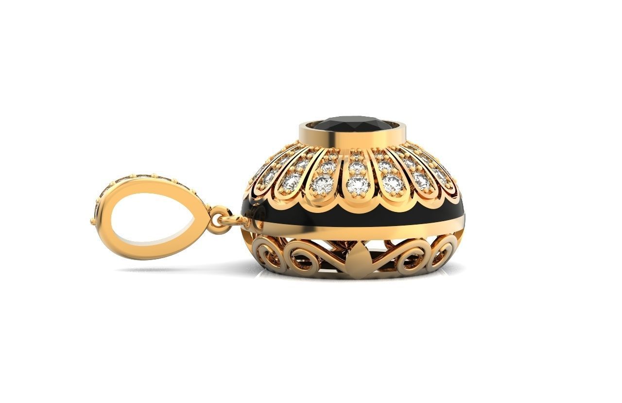 pendant with enamel and round stones 518 3D print model_5