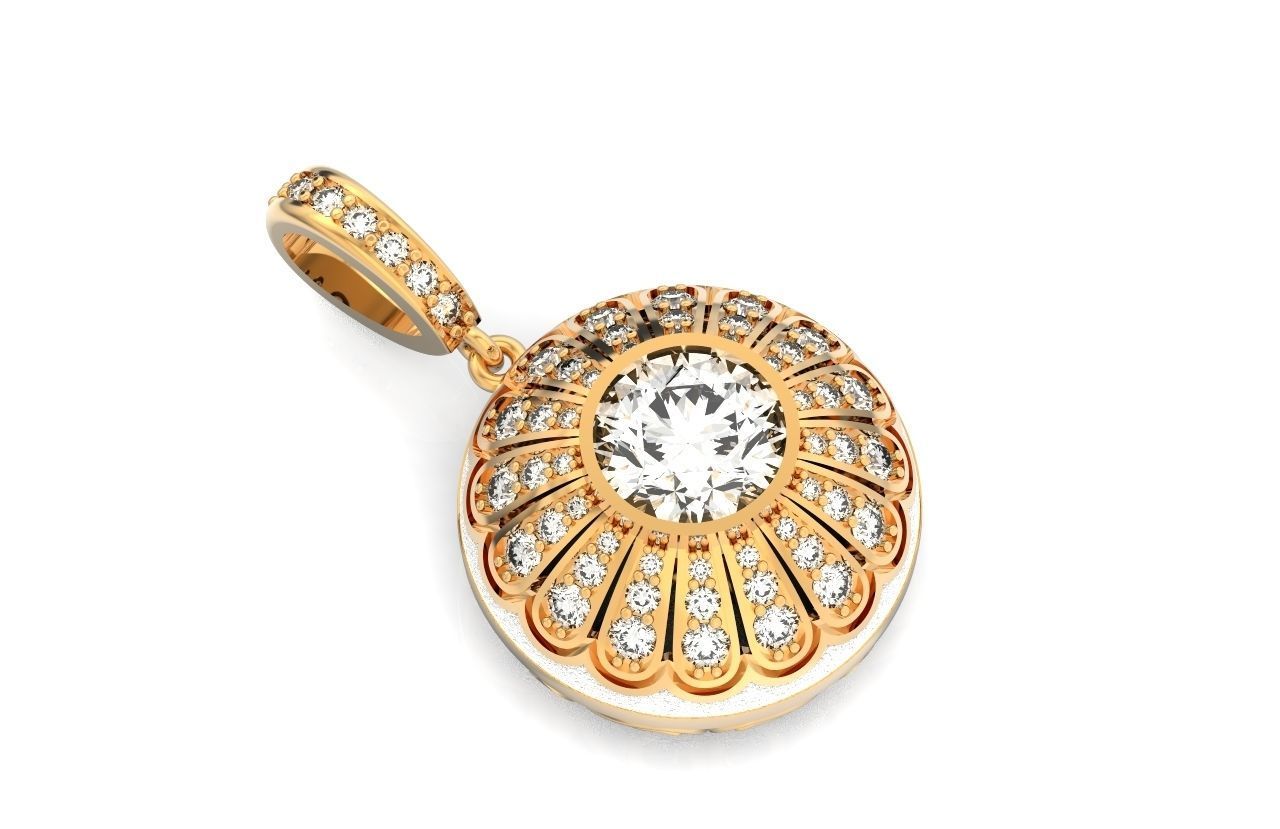 pendant with enamel and round stones 518 3D print model_14