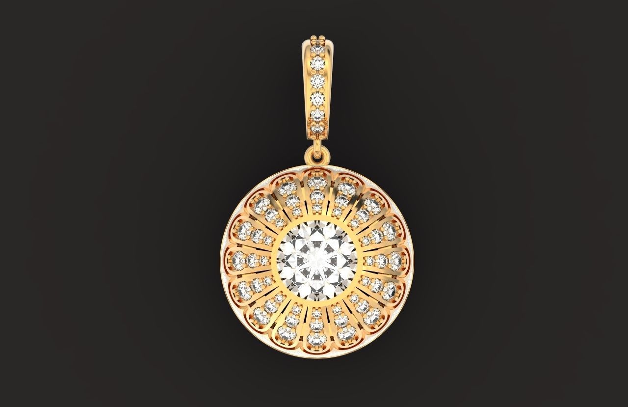 pendant with enamel and round stones 518 3D print model_13