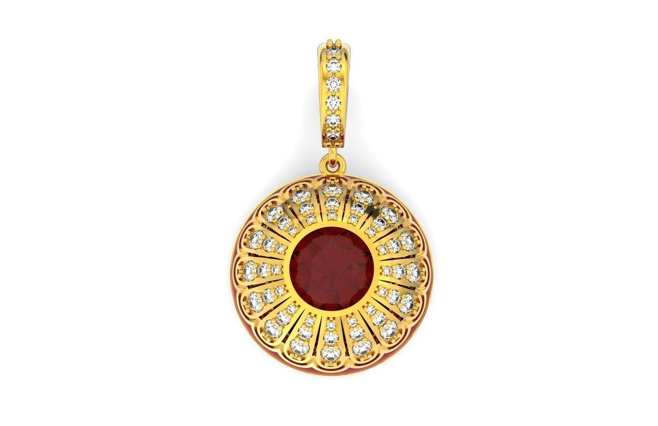 pendant with enamel and round stones 518 3D print model_21