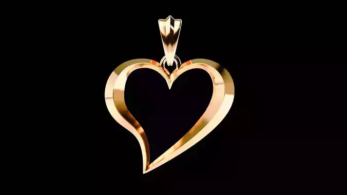 Heart pendant 3D print model