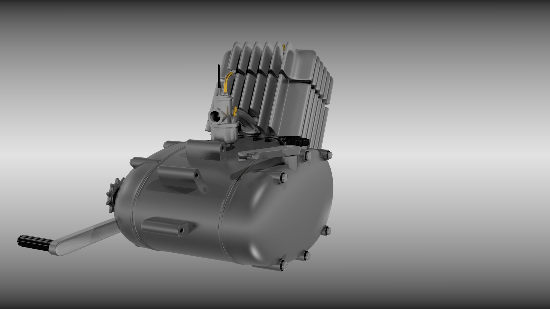 Moped Racing Engine Two stroke moped engine 3D model | CGTrader