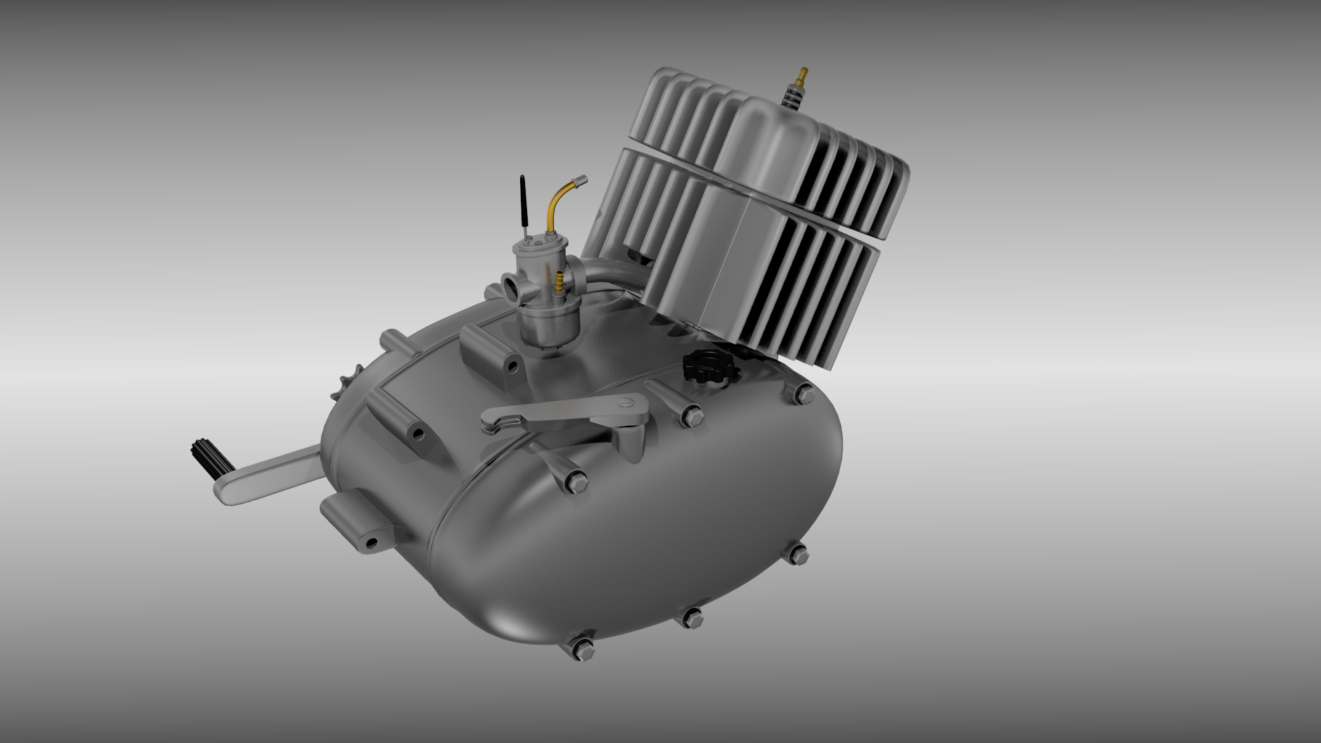 Moped Racing Engine Two stroke moped engine 3D model | CGTrader