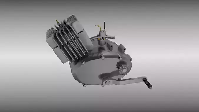 Two stroke moped engine 3D model