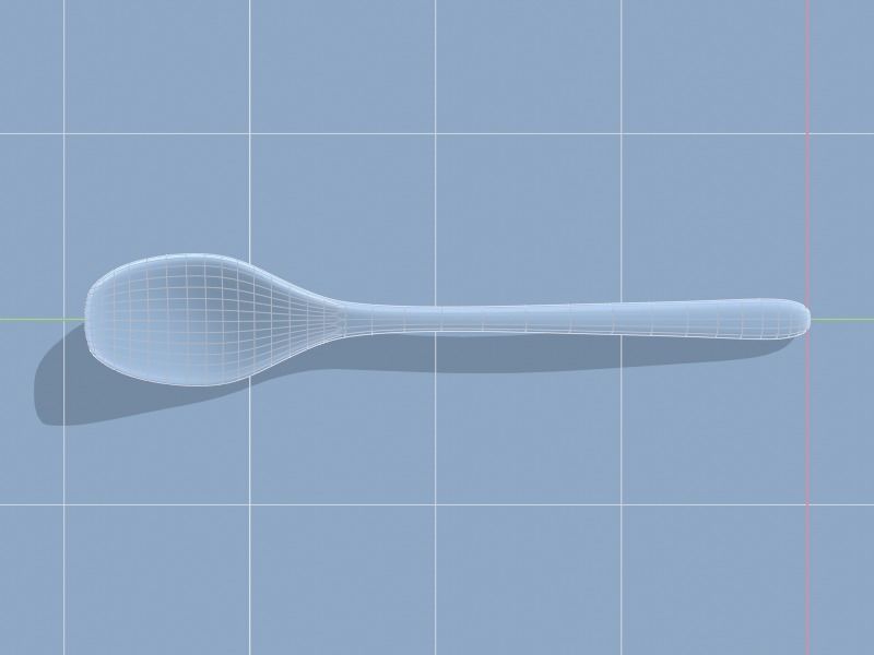 Wooden Kitchen Spoon Low-poly 3D model_5