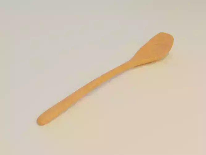 Wooden Kitchen Spoon Low-poly 3D model