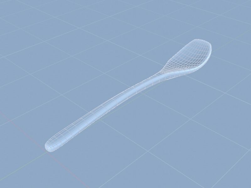 Wooden Kitchen Spoon Low-poly 3D model_1
