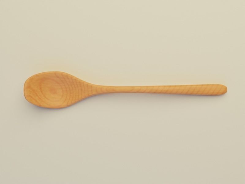 Wooden Kitchen Spoon Low-poly 3D model_4