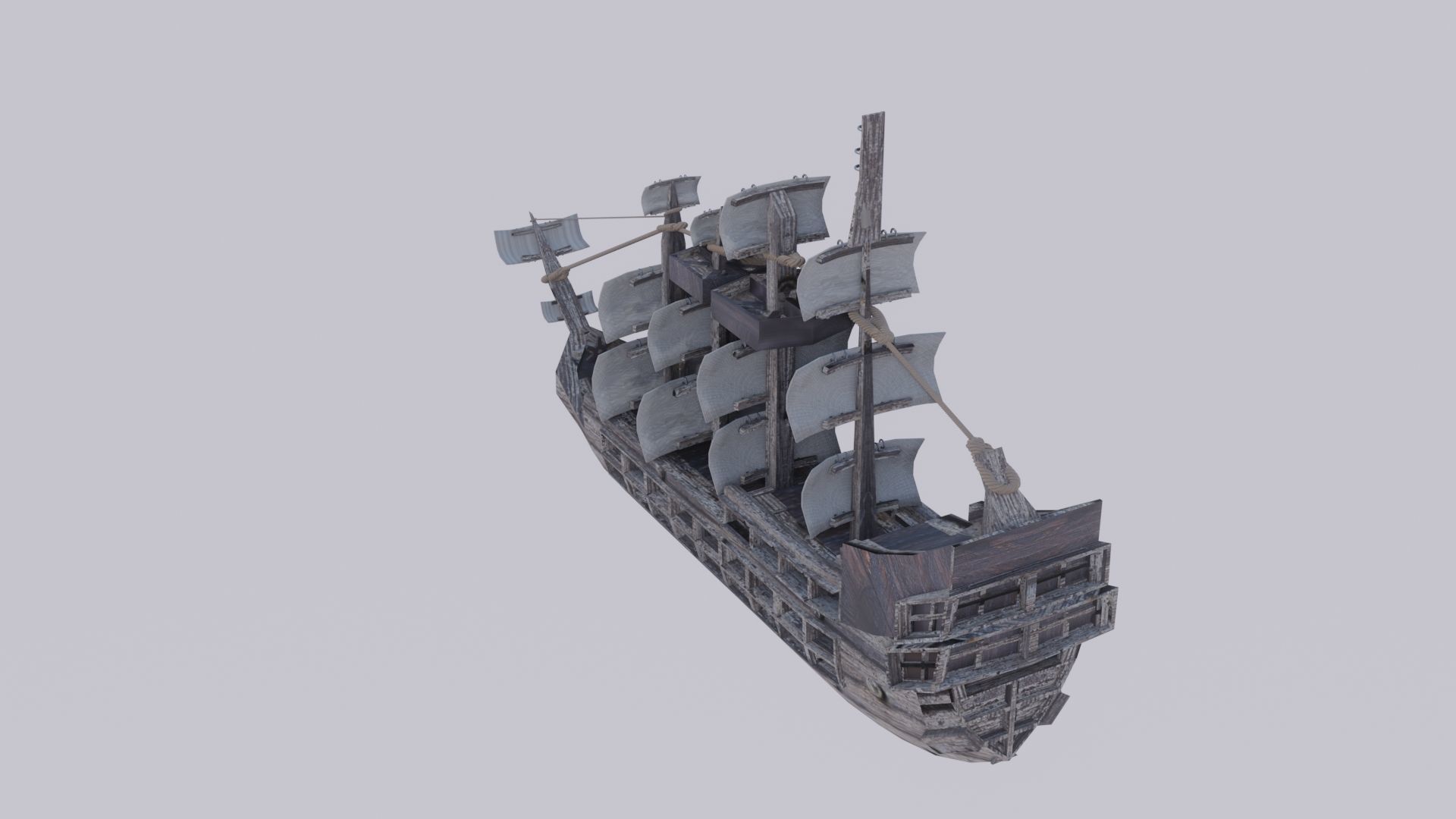 Ship low poly 3D model for free Low-poly 3D model_2