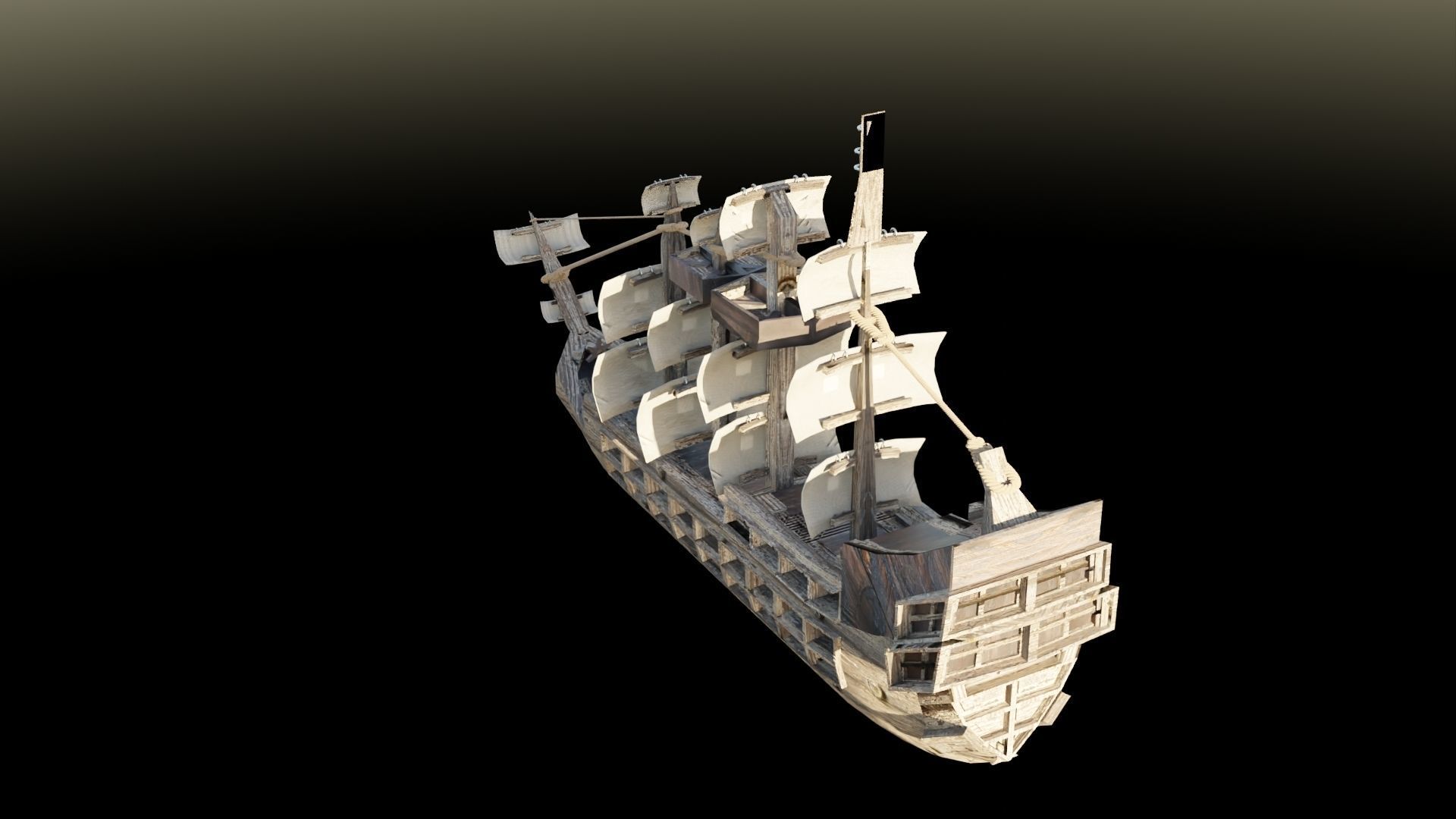 Ship low poly 3D model for free Low-poly 3D model_1