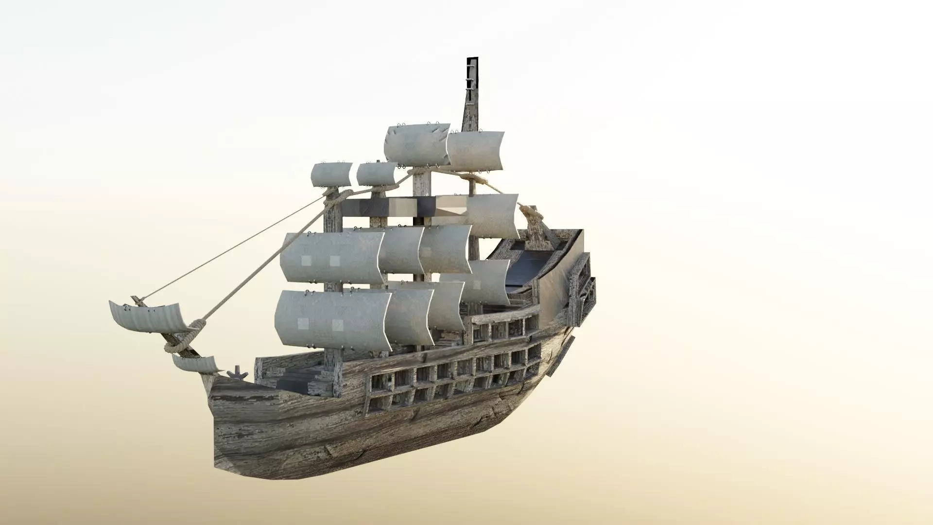 Ship low poly 3D model for free Low-poly 3D model_0