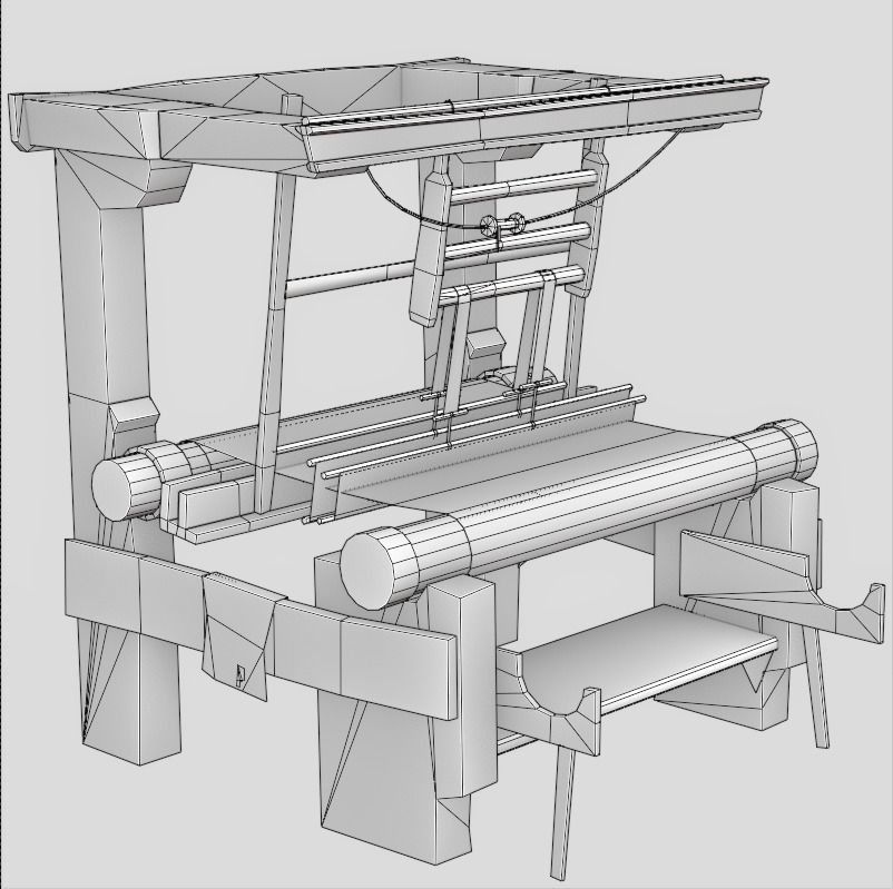 Medieval loom - Game Ready 3D Model Low-poly 3D model_5