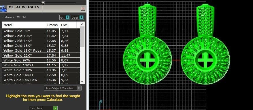 heavy set earrings ring and pendant with enamel and round stones 3D Model Collection_33