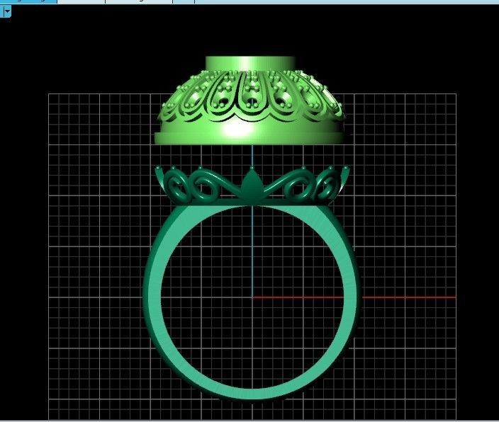 heavy set earrings ring and pendant with enamel and round stones 3D Model Collection_16